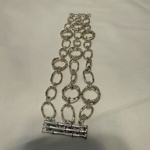Source Unknown Silver Plated Multi-Chain Bracelet
